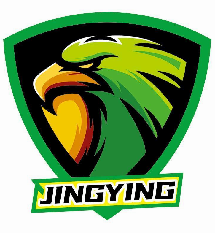 Jingying eagle head logo in a green and black shield