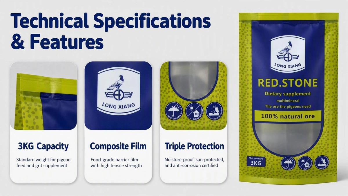 KG composite film feed packaging bag with triple protection against moisture, sun, and corrosion